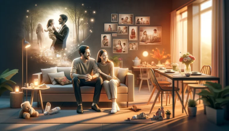 남편꿈-남편-hunband a man and woman sitting on a couch in a living room